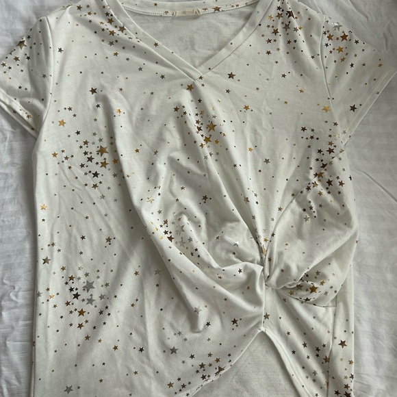 Hummingbird Cream Tie Front Short Sleeve Tee - Picture 1 of 5